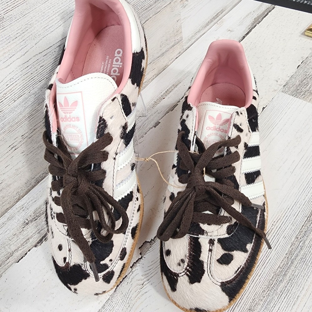 Adidas SAMBA OG 'Cow Print' Brown White Pink S8.5 JR1256 Women's Authentic NEW - Picture 2 of 8